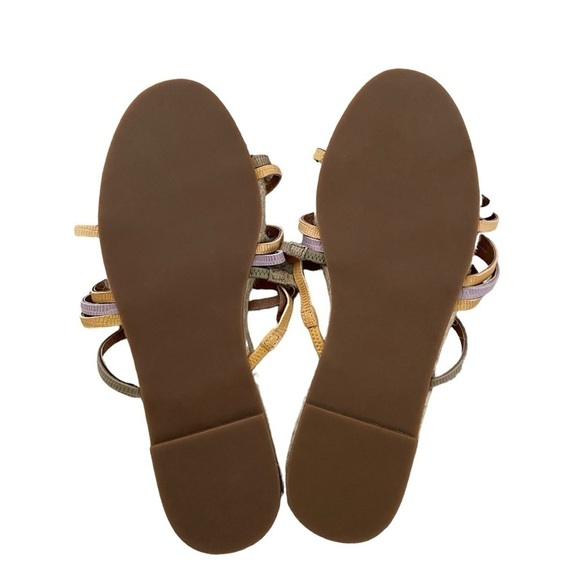 Madewell New Kathryn Espadrille Slide Strappy Sandal Snake Embossed Leather 8 - Picture 5 of 9